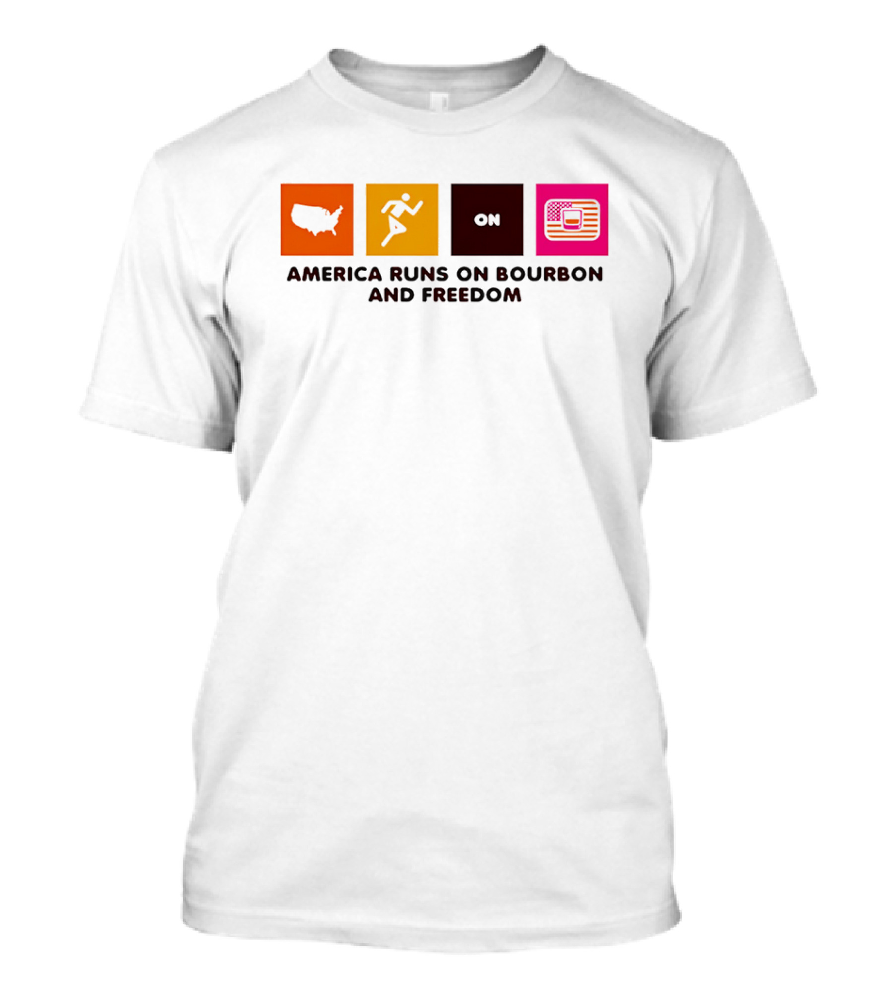 America Runs On Bourbon And Freedom Map Runner Flag T-Shirt
