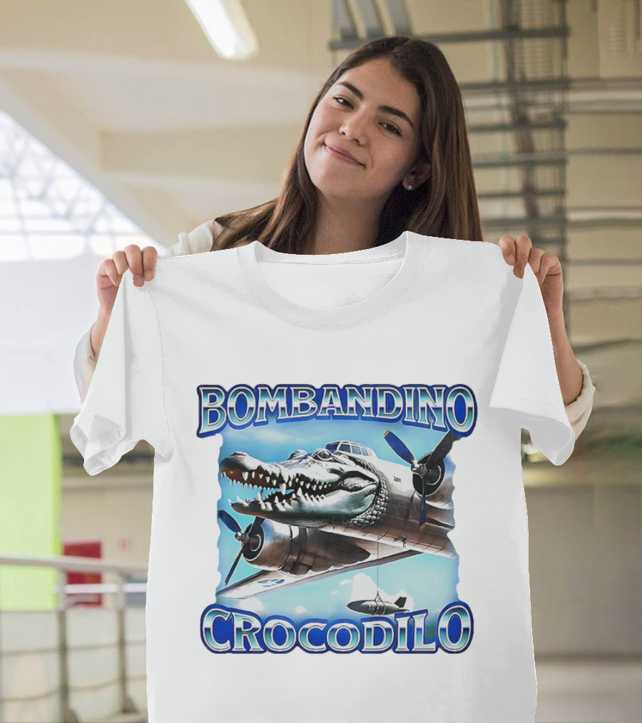 Bombandino Crocodilo Airplane Crocodile Head Artwork T-Shirt