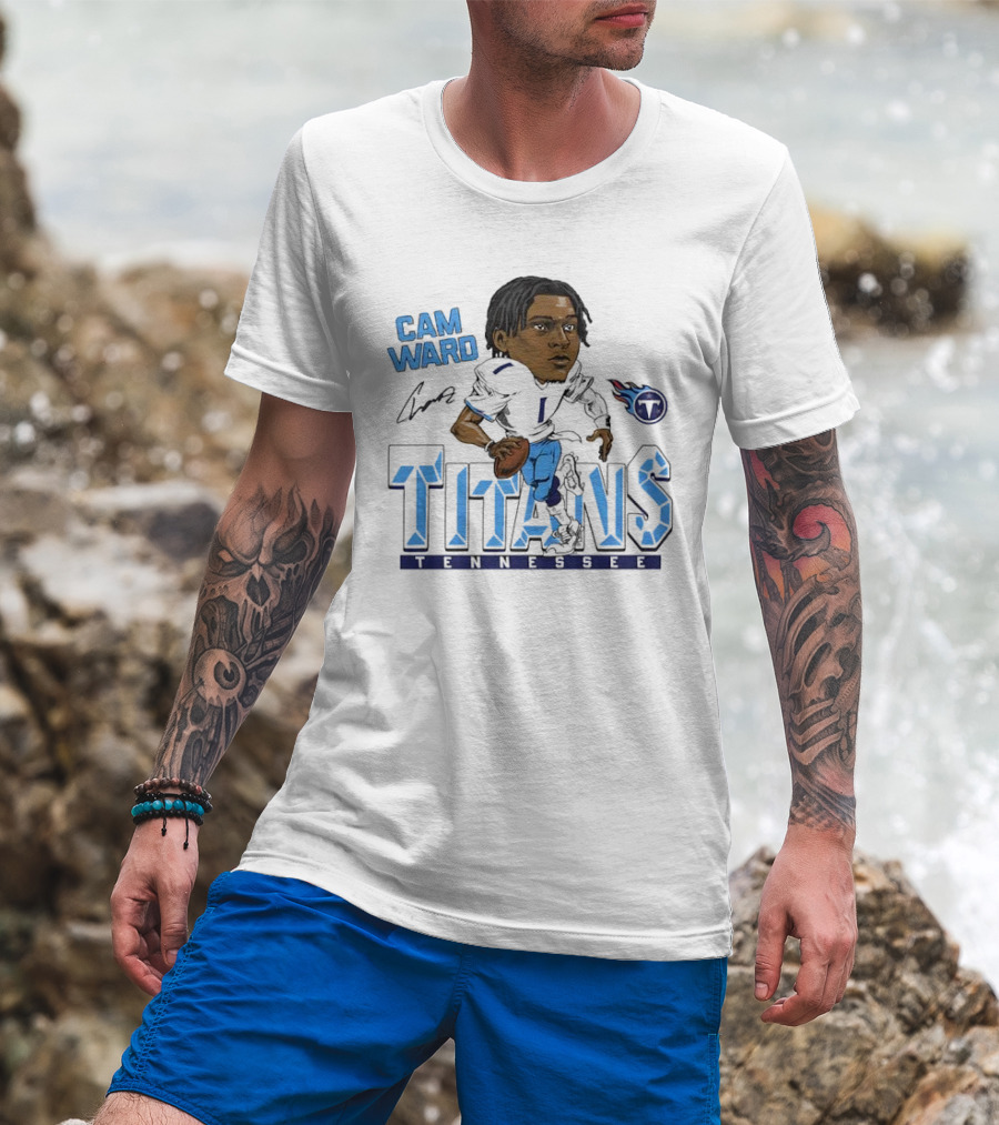 Cam Ward Signature Tennessee Titans Caricature T-Shirt