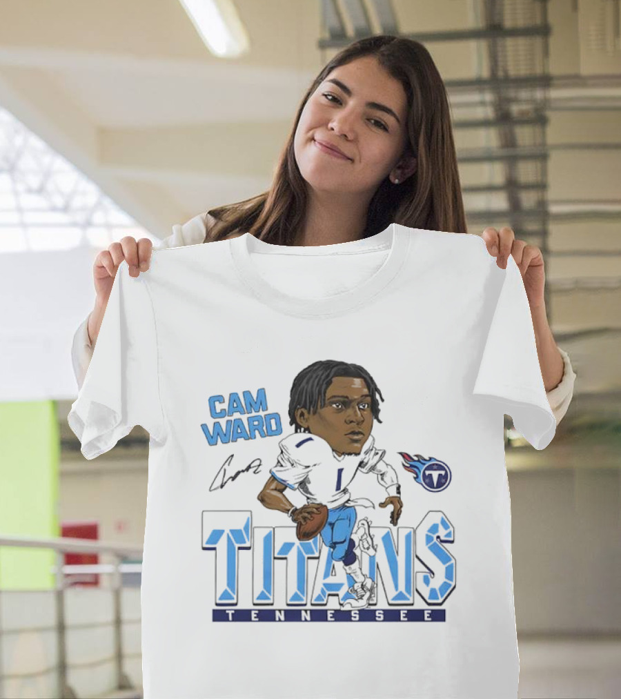 Cam Ward Signature Tennessee Titans Caricature T-Shirt