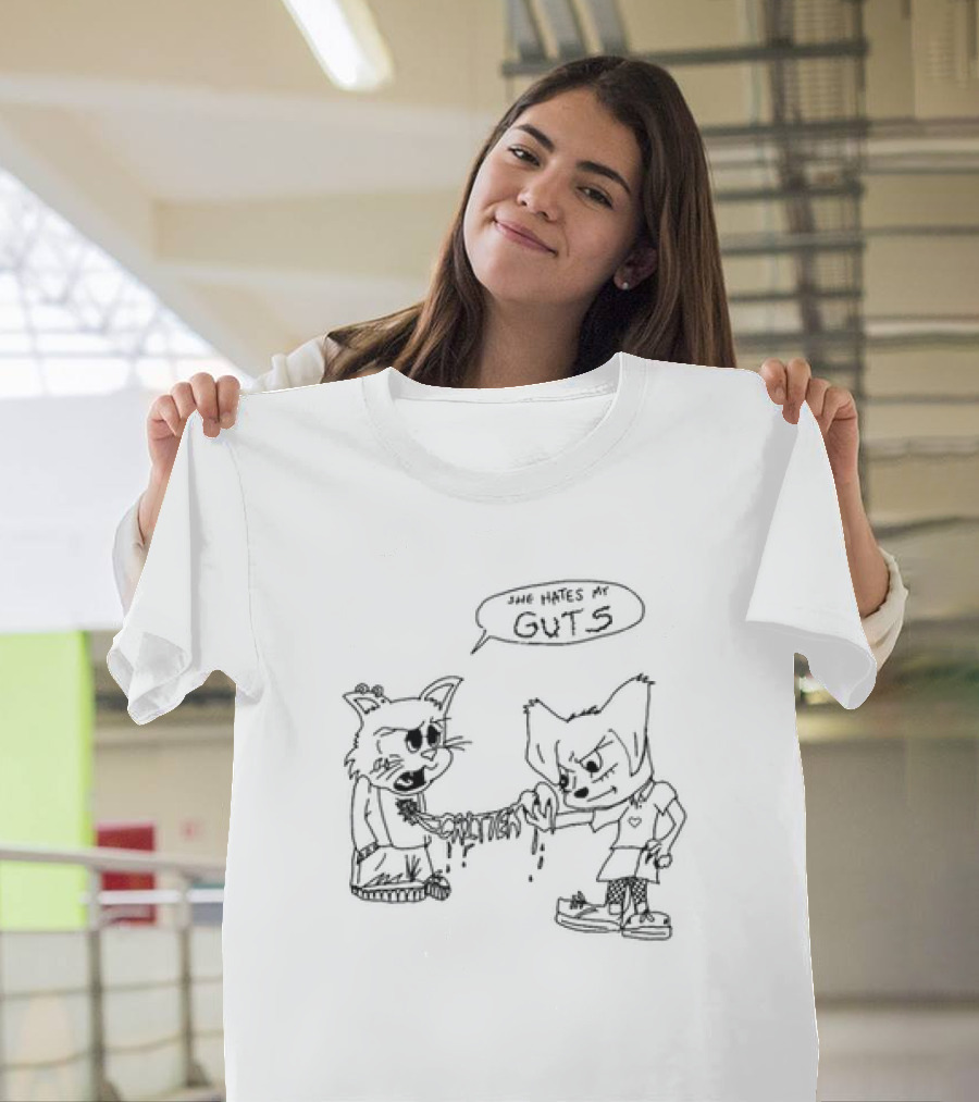 Cr1ttern3t She Hates My Guts Grumpy Cats Comic Style T-Shirt