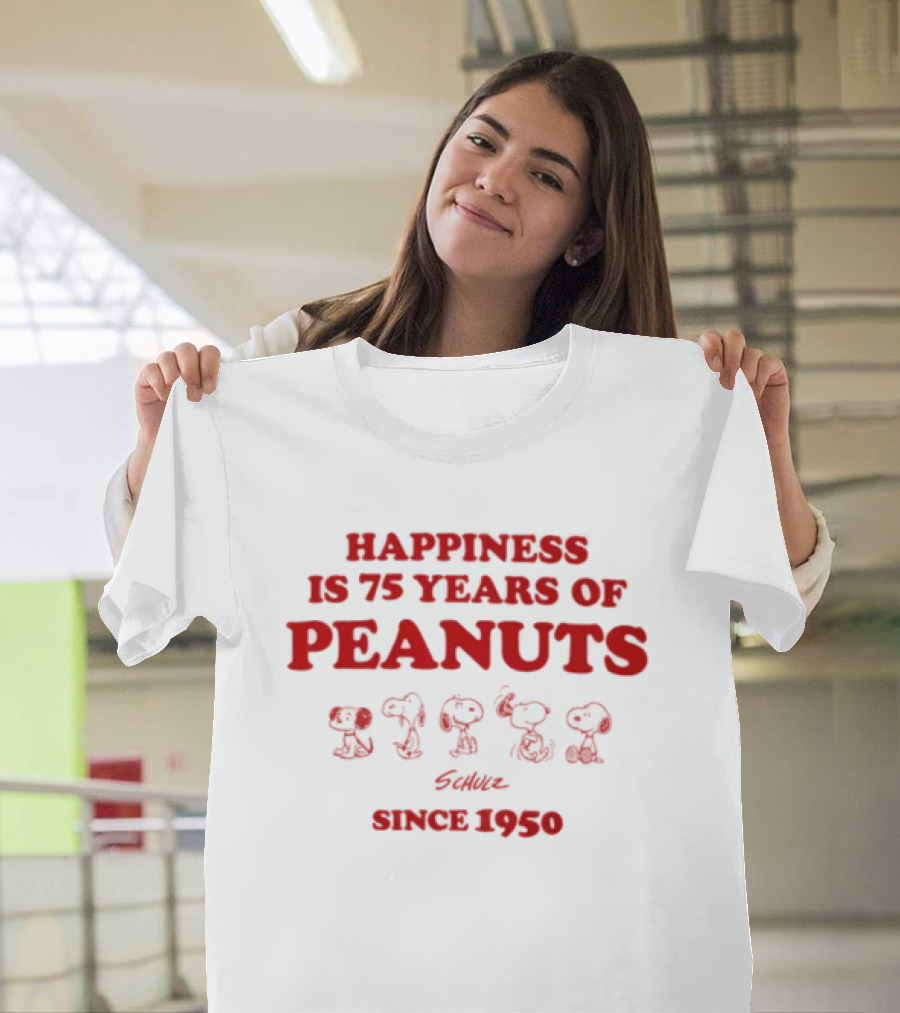 Happiness Is 75 Years Of Peanuts Characters Together Since 1950 T-Shirt
