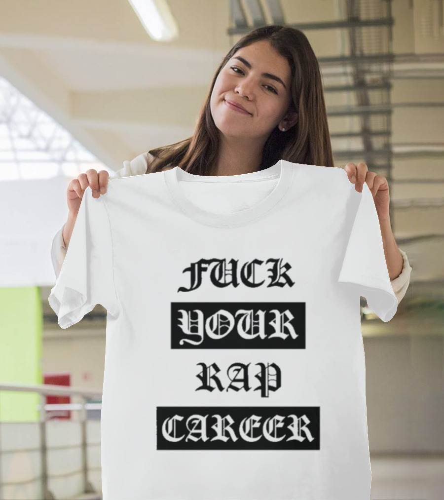 Fuck Your Rap Career Eyeball Cross Microphone Sperm Symbol T-Shirt