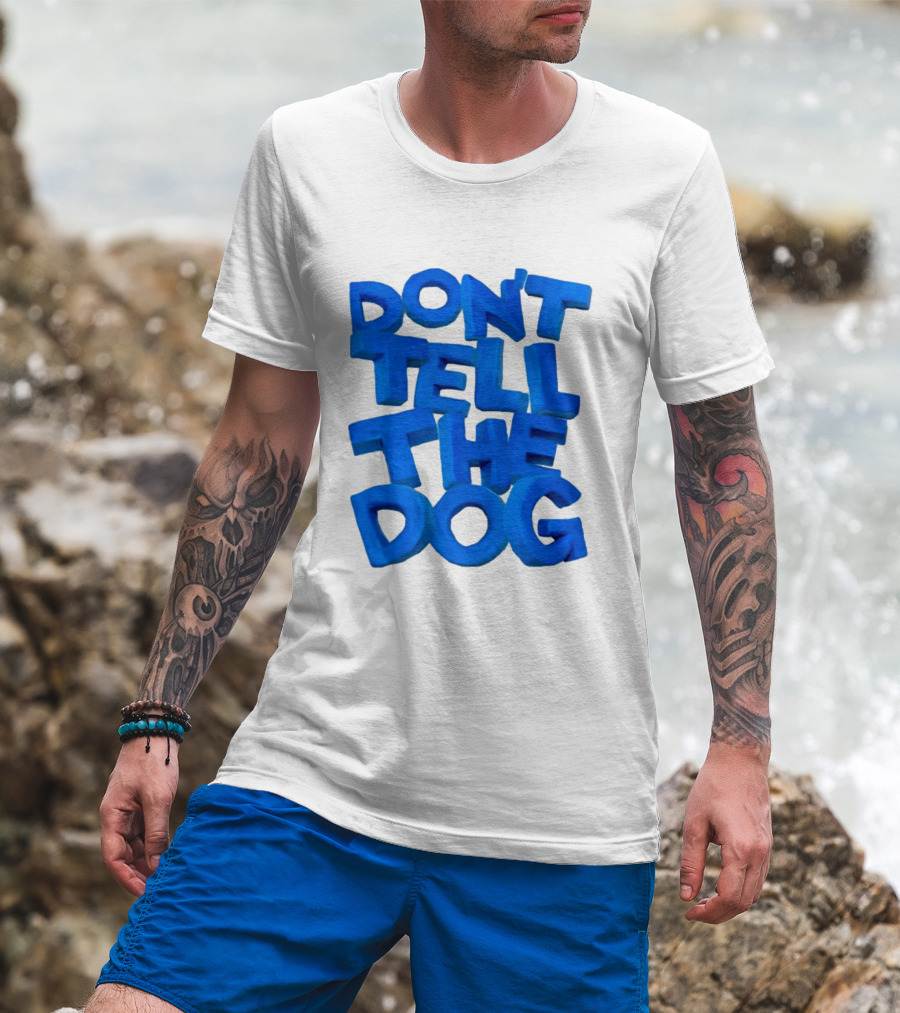 James Marriott Don't Tell The Dog Blue Text White Album T-Shirt