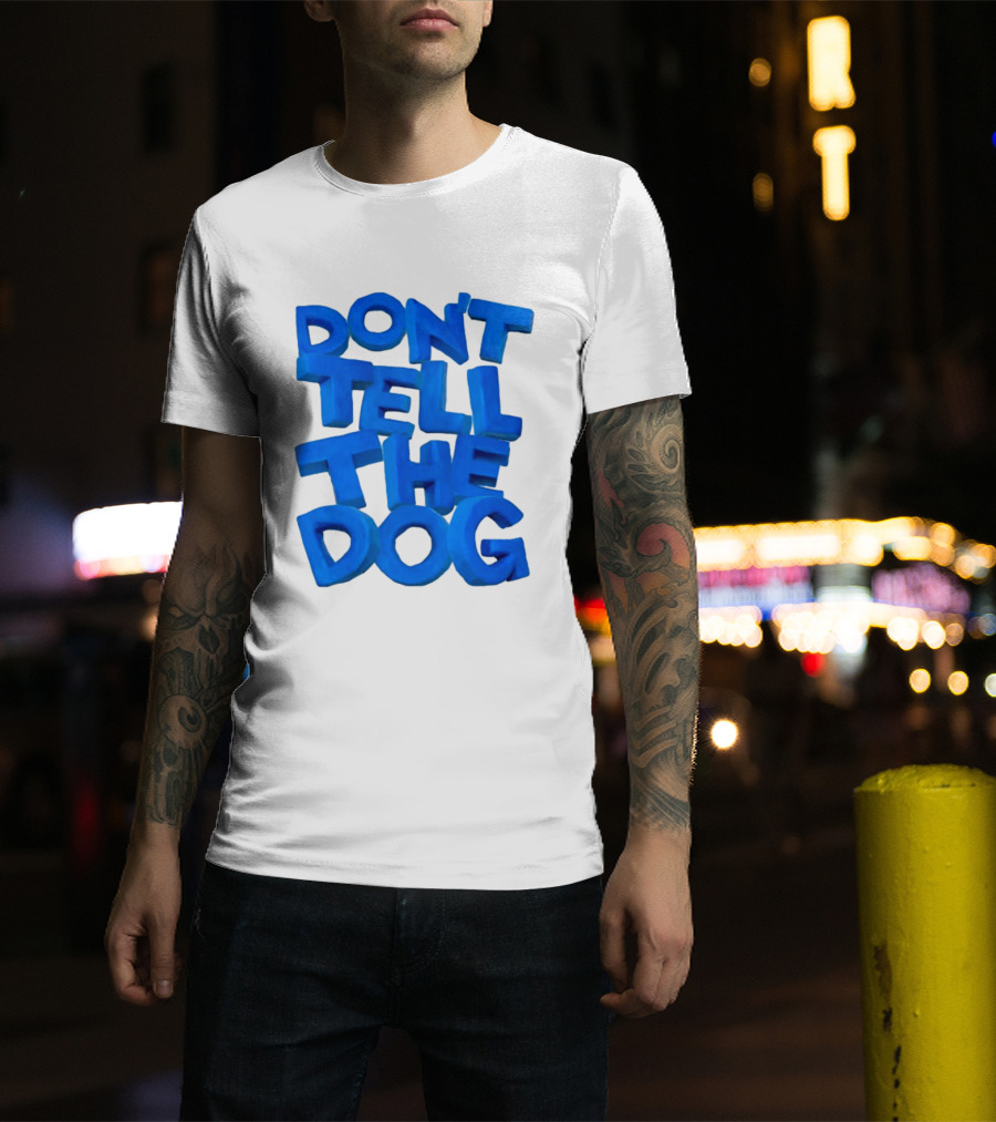 James Marriott Don't Tell The Dog Blue Text White Album T-Shirt