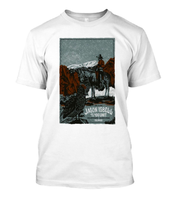 Jason Isbell And The 400 Unit Cowboy And Eagle April 30 2025 Ford Amphitheater Colorado Springs T-Shirt