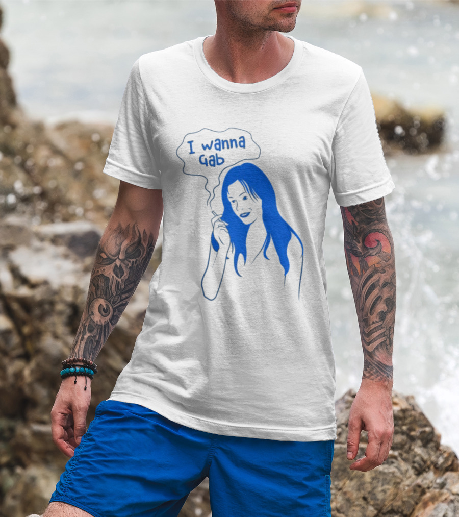 I Wanna Gab Cigarettes Blue Smoking Graphic T-Shirt