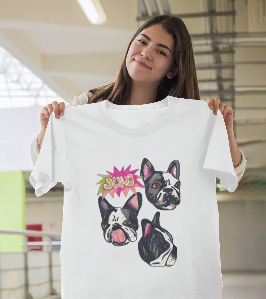 Kel Lauren Remi Wolf Juno Dog Faces Colorful Design T-Shirt