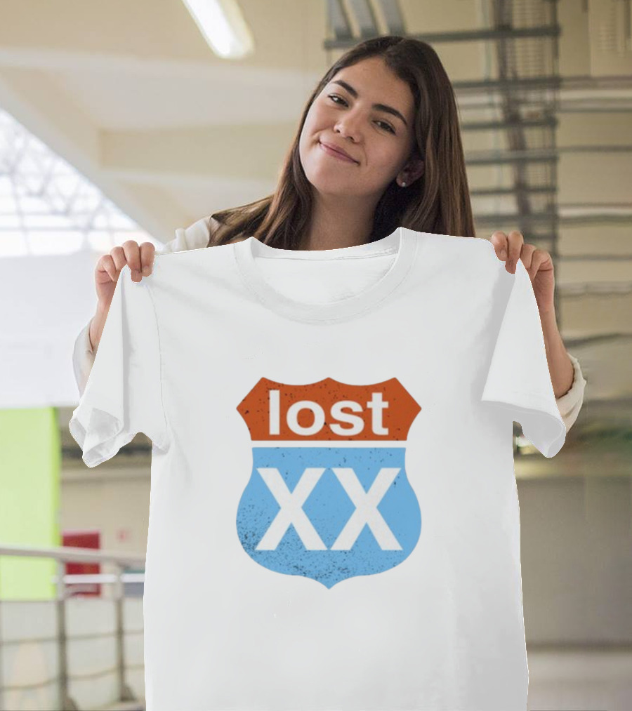 Lost XX Route Shield Mgk Wearing T-Shirt