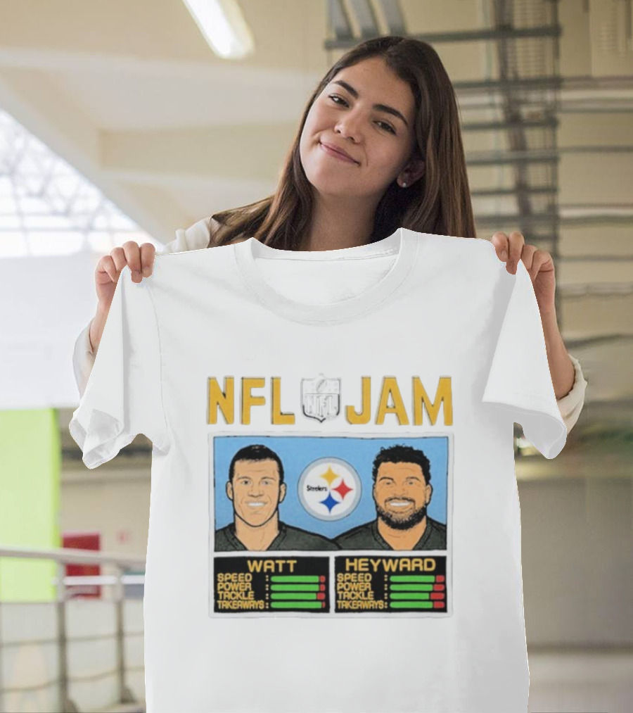 NFL Jam Steelers Watt Heyward Speed Power Tackle Takeaways T-Shirt