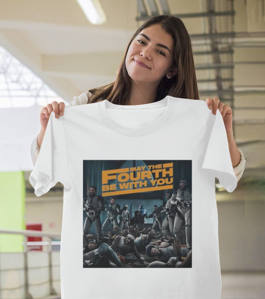 May the Fourth Be with You Basketball Players and Stormtroopers Scene T-Shirt