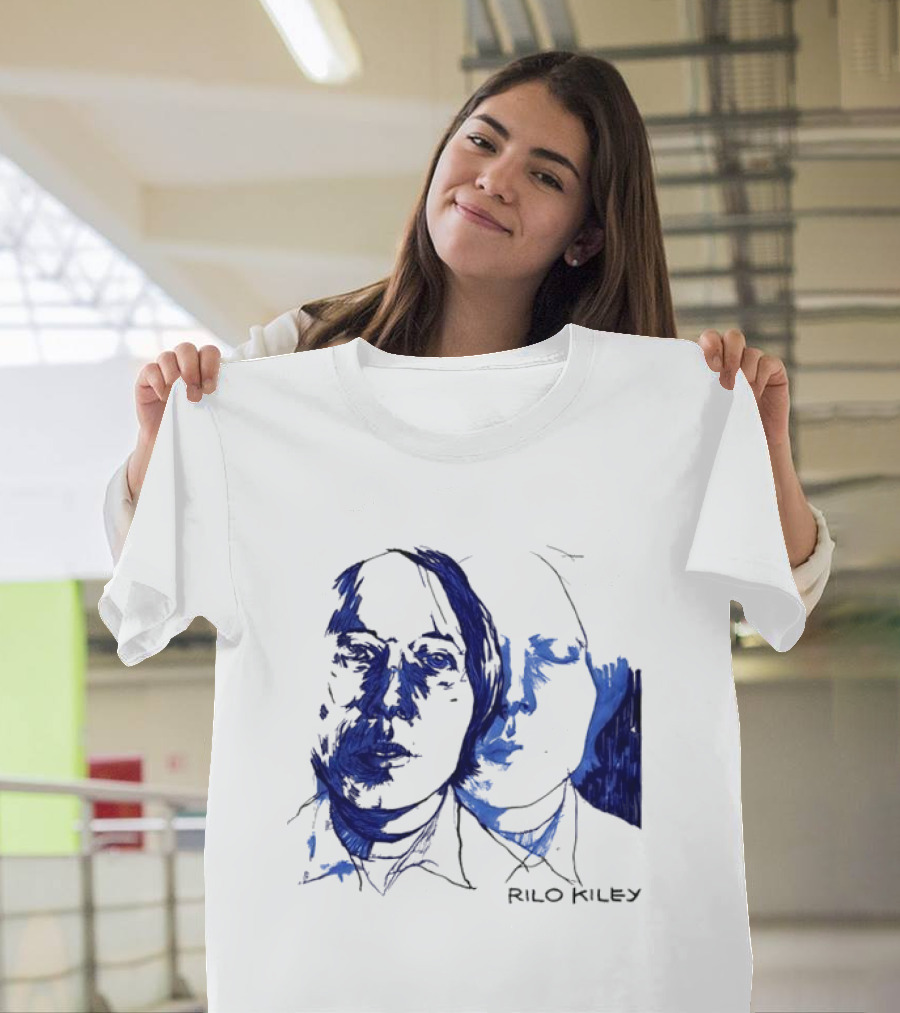 Rilo Kiley Execution Blue Sketch Faces T-Shirt