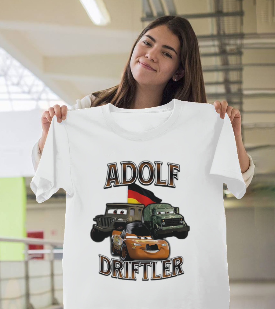 Pixar Cars Adolf Driftler Cartoon Parody T-Shirt