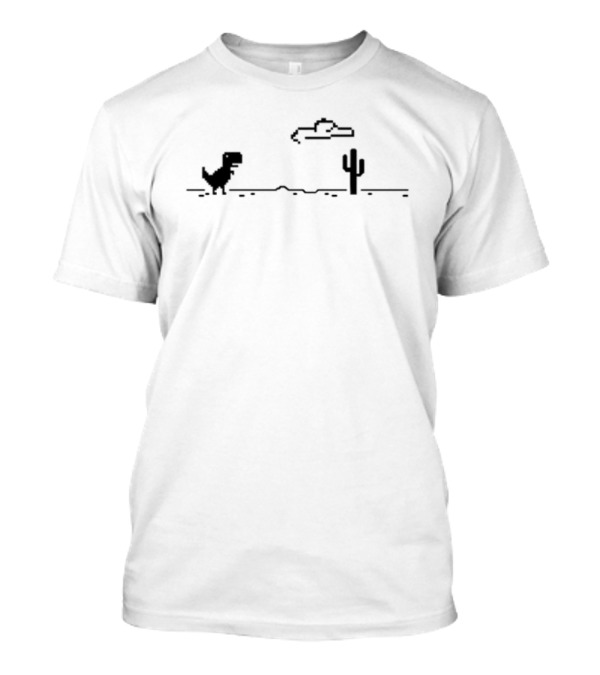 Upminaa Rex Dino Cactus Offline Dinosaur Pixel Art Pajamas T-Shirt