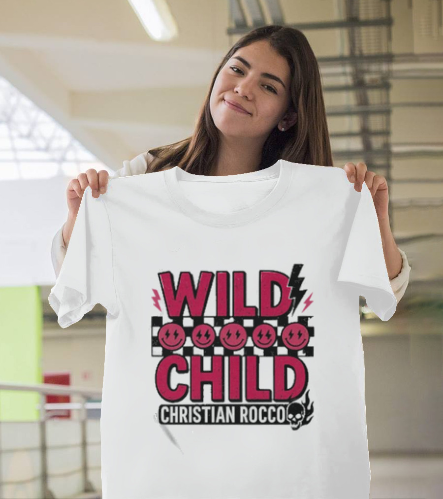 Wild Child Smiles Lightning Emojis Christian Rocco T-Shirt