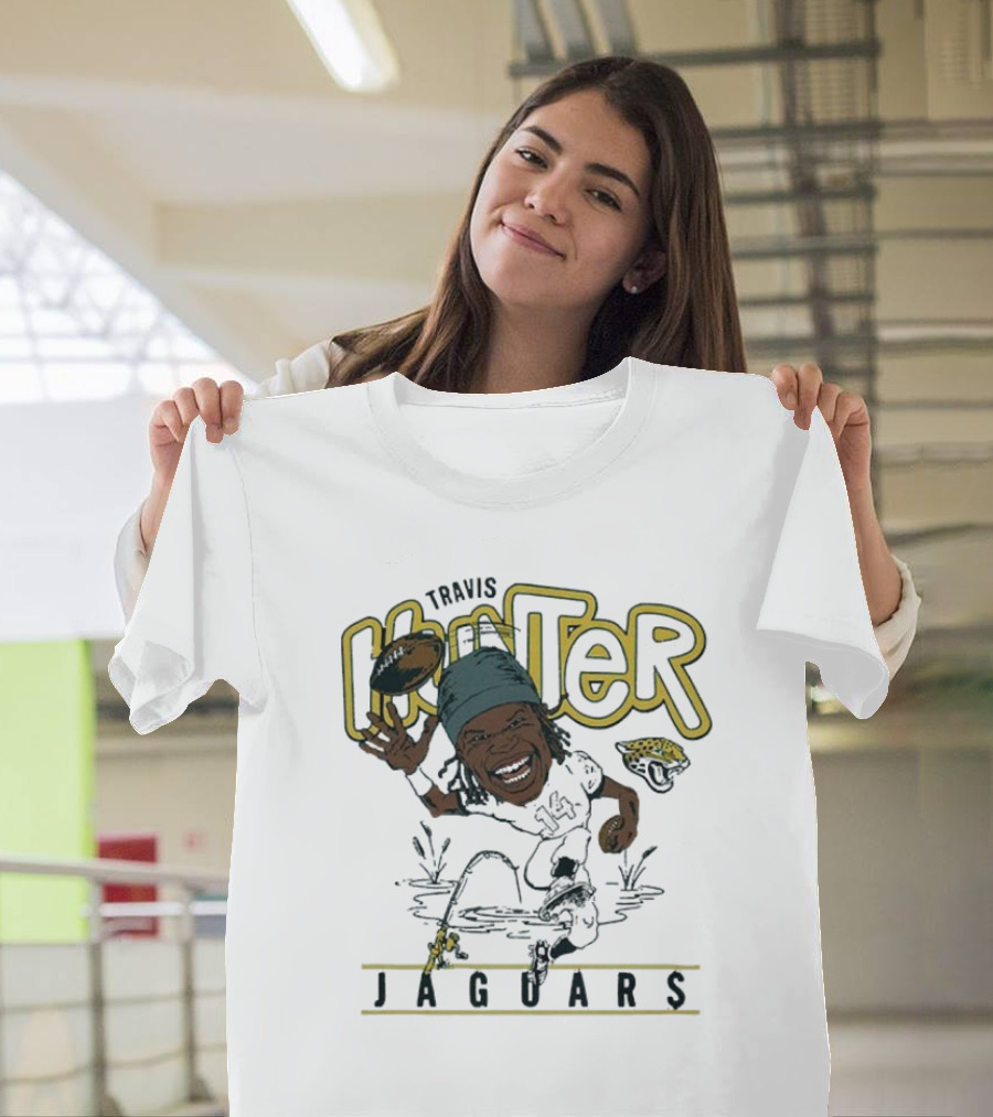 Travis Hunter Jacksonville Jaguars Caricature Football Player Illustration T-Shirt