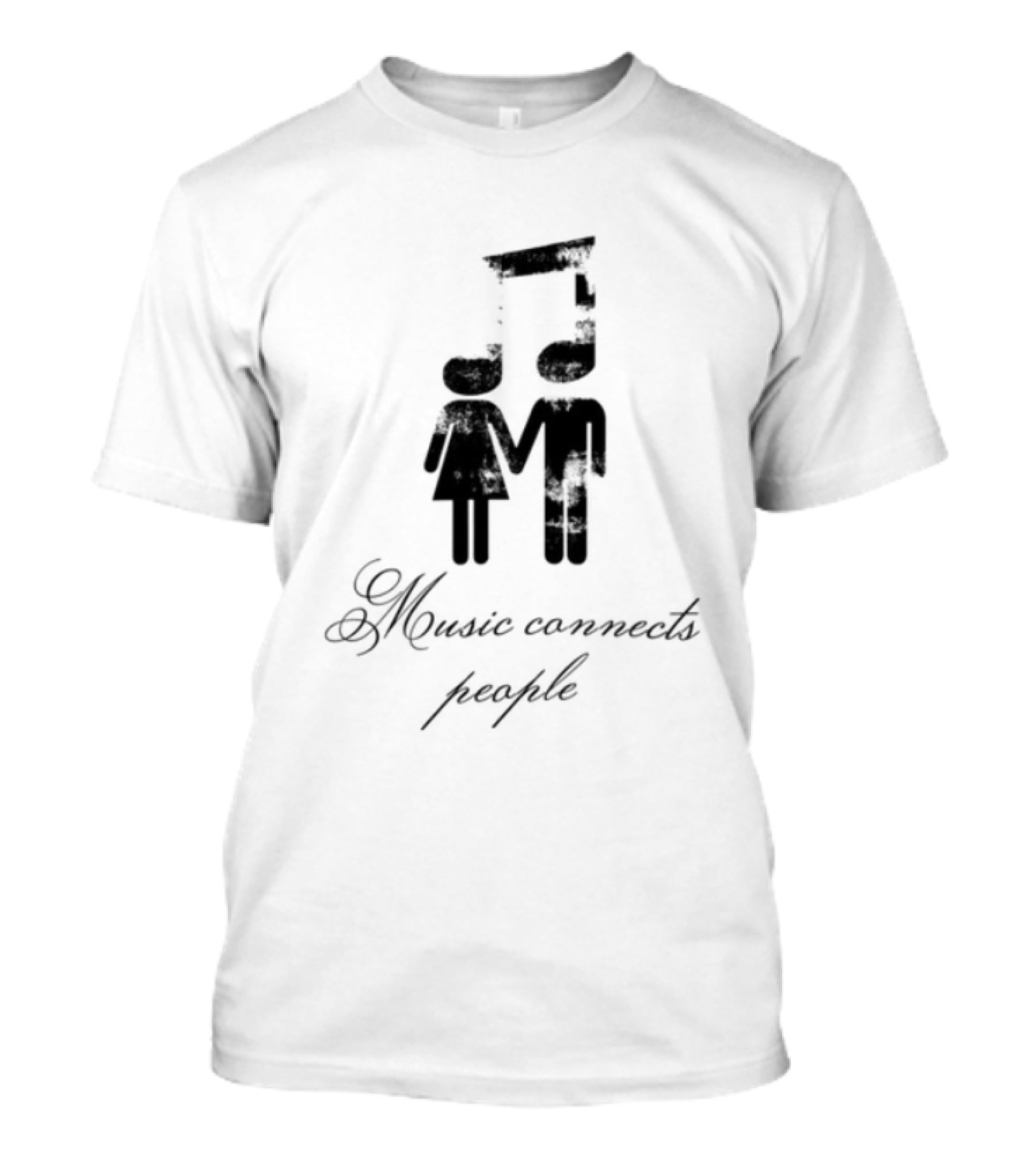 Slechthart Music Connects People Robot And Teddy Bear Illustration T-Shirt