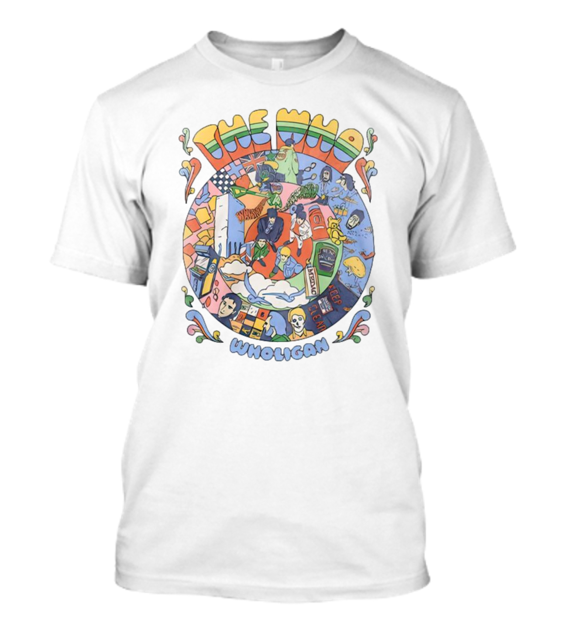 The Who Wholigan Retro Pop Art Psychedelic Collage T-Shirt