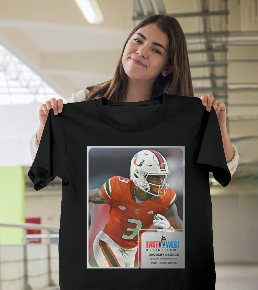 Jacolby George Miami Hurricanes Senior WR East West Shrine Bowl Pop-Tarts Bowl T-Shirt