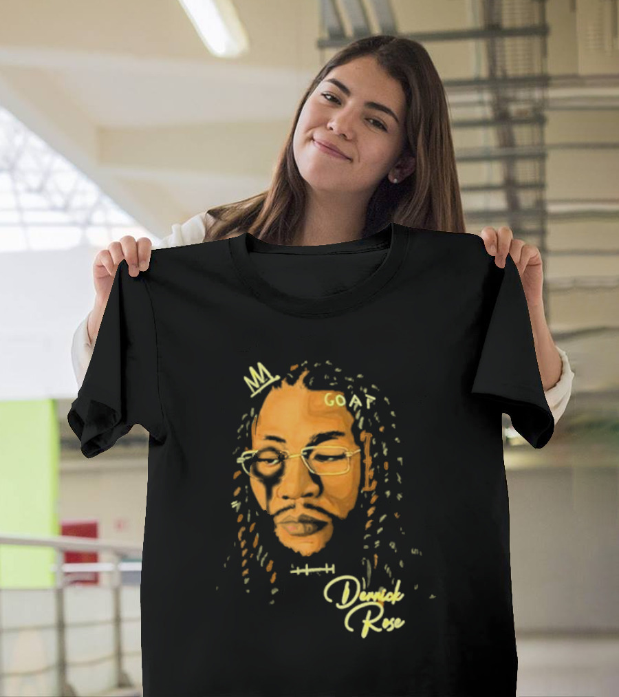 Joakim Noah GOAT Derrick Rose Portrait T-Shirt
