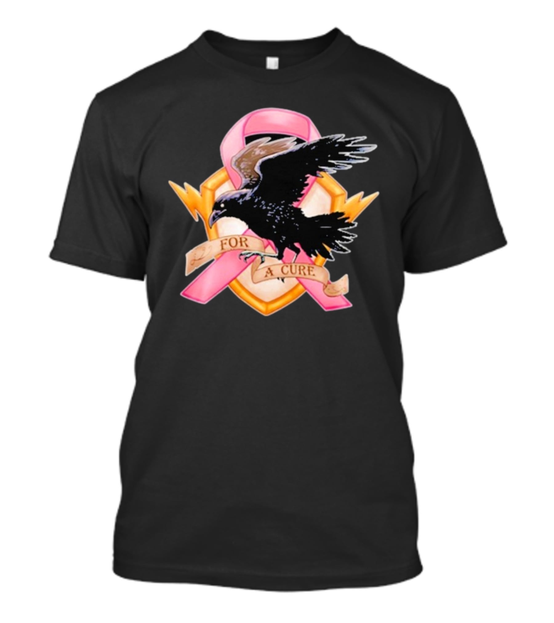 Jordan Crowe Breast Cancer Awareness Pink Ribbon Crow T-Shirt