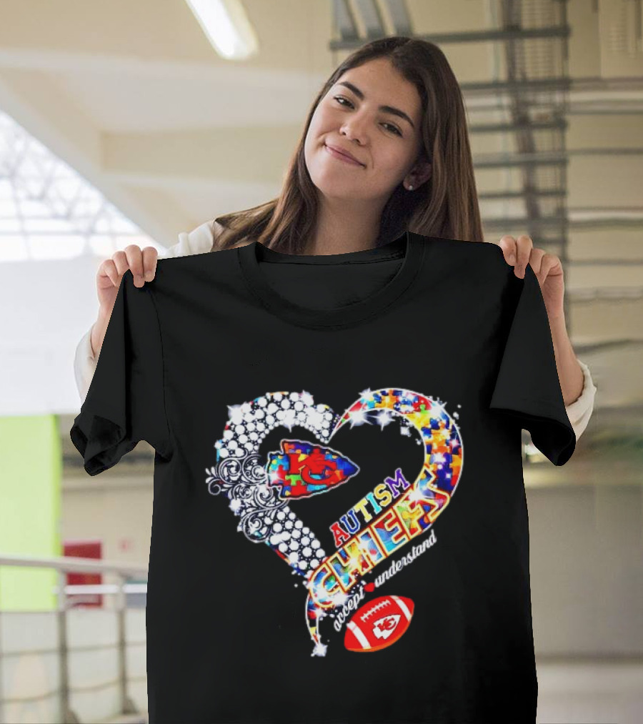 Kansas City Chiefs Autism Heart Accept Understand Love T-Shirt