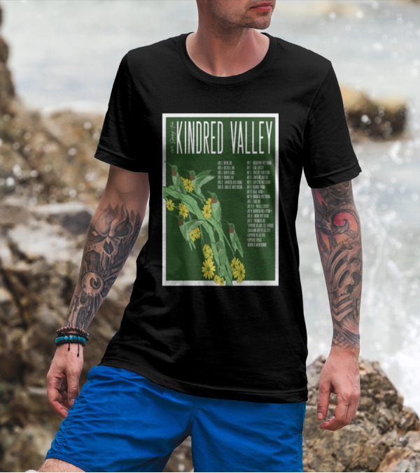 Kindred Valley 2025 Spring Tour Dates With Hummingbirds And Flowers T-Shirt