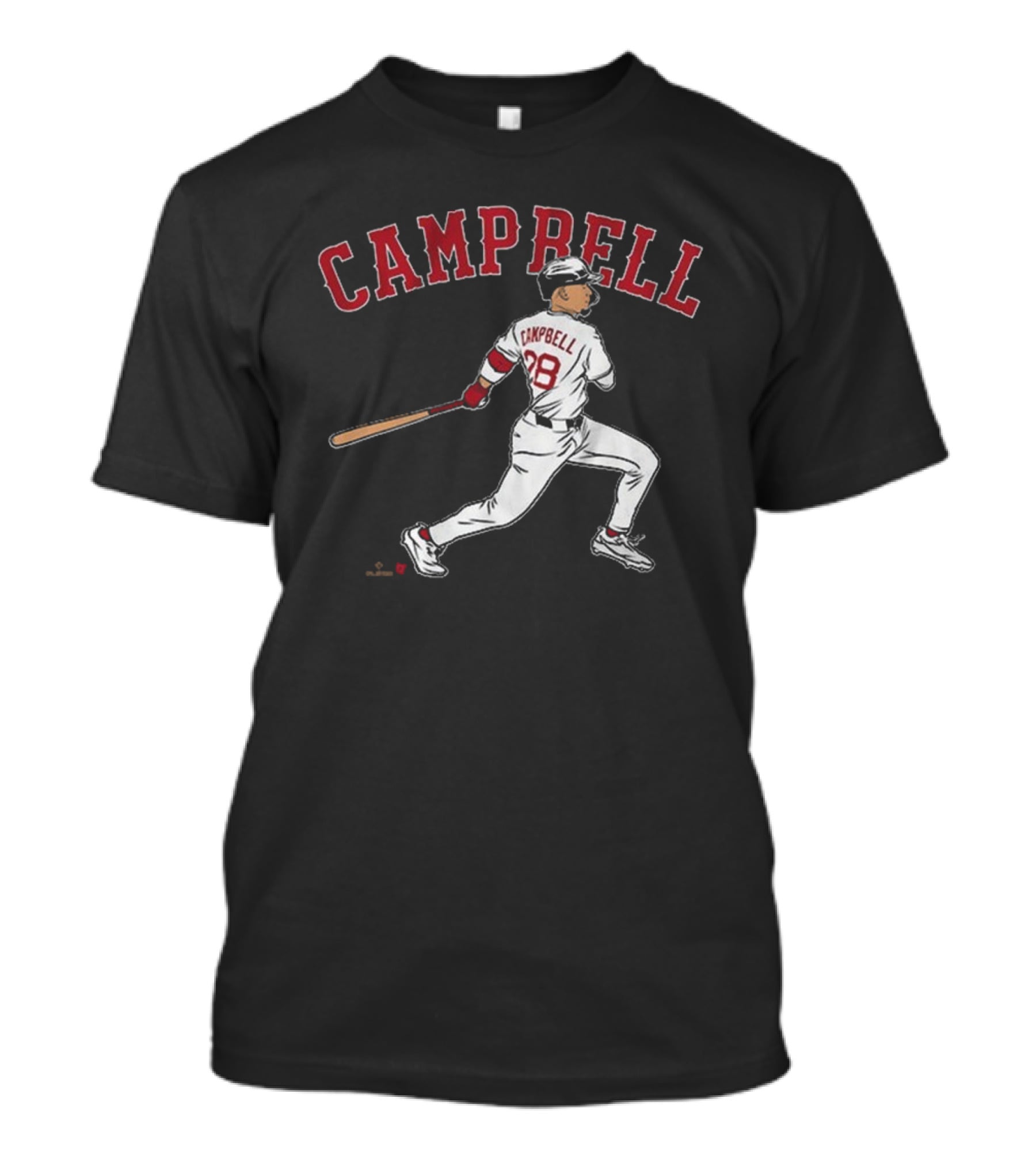 CAMPBELL 28 Baseball Player Swing Illustration T-Shirt