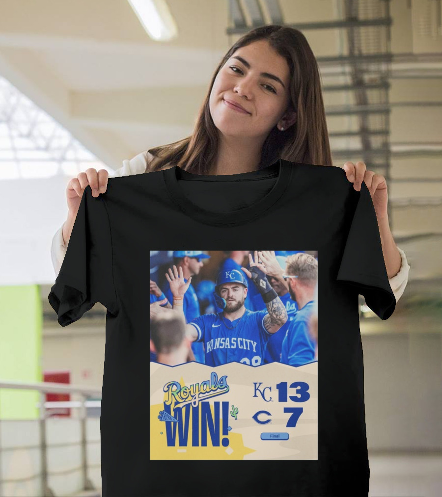 Royals Win Kansas City 13 Cincinnati 7 Final Score Good Vibes T-Shirt