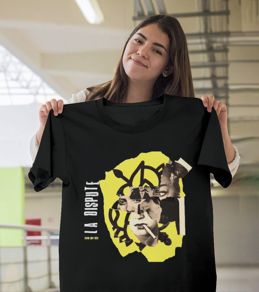 La Dispute Tour 2025 Yellow Collage Face Art T-Shirt