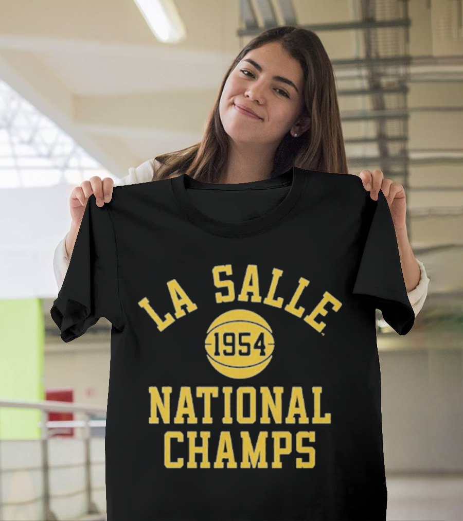 La Salle 1954 Basketball National Champs Retro Sports Arch Text Design T-Shirt