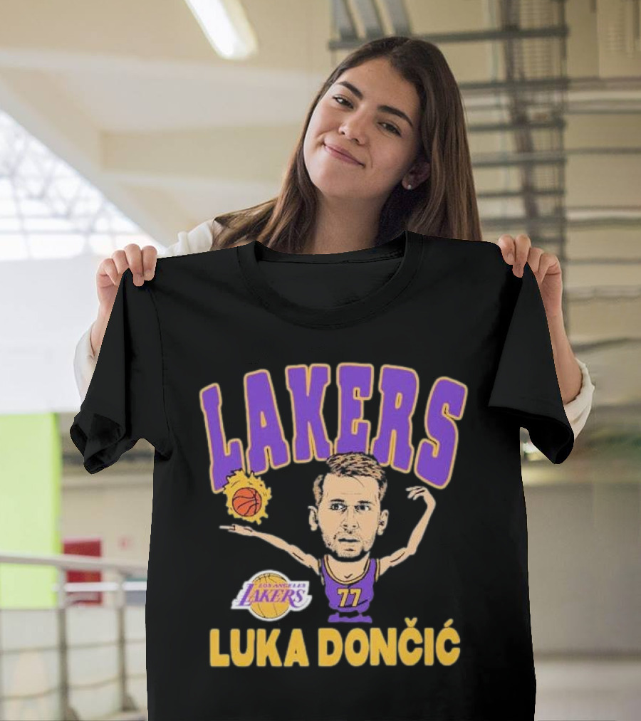 Luka Dončić Los Angeles Lakers Basketball Caricature 77 T-Shirt