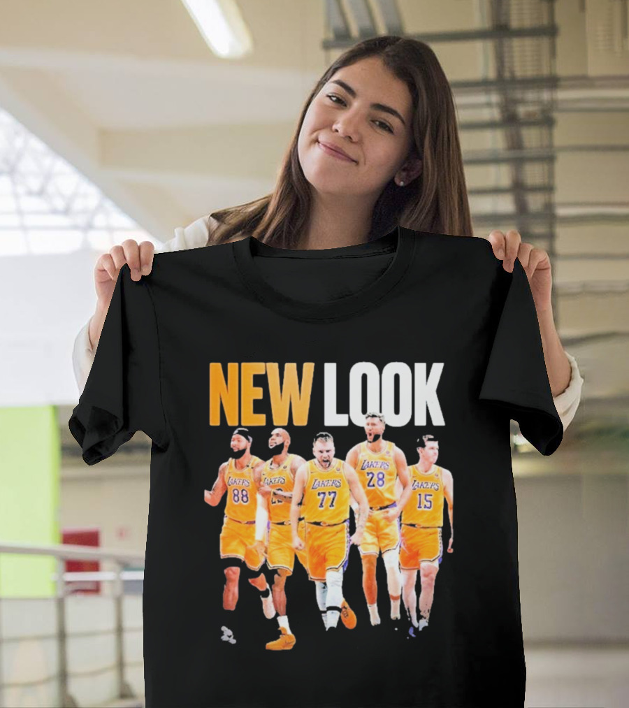 New Look Lakers Starting Five Luka Doncic 77 Los Angeles T-Shirt