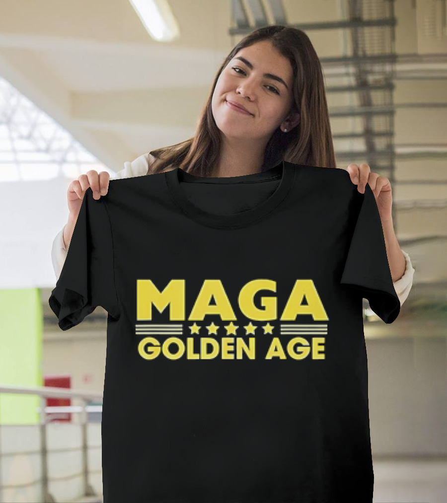 MAGAGolden Age Stars And Bold Yellow Text T-Shirt