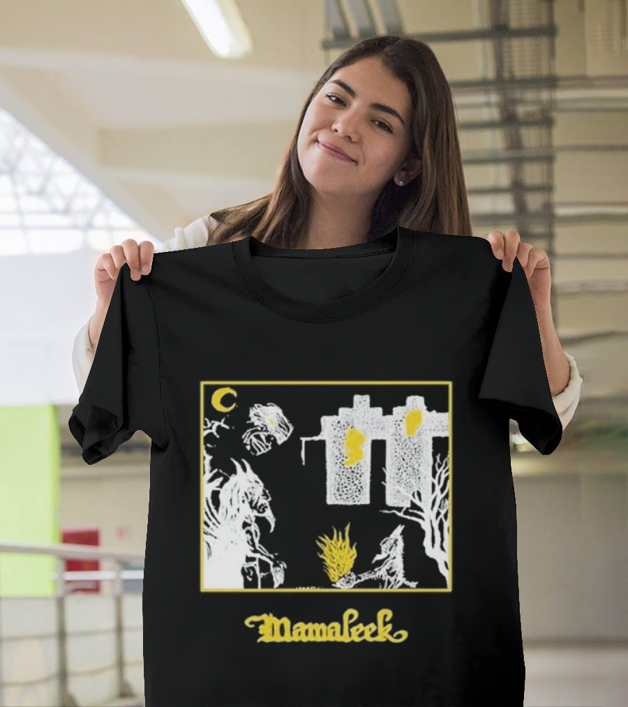 Mamaleek Netherworld Moonlit Cityscape and Surreal Figures T-Shirt