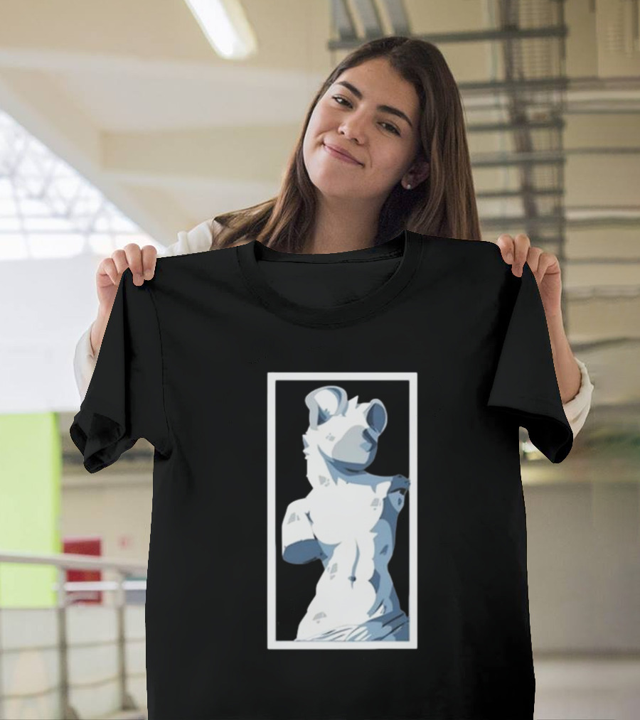 Mangoyena God's Chosen Hyena Statue Style T-Shirt