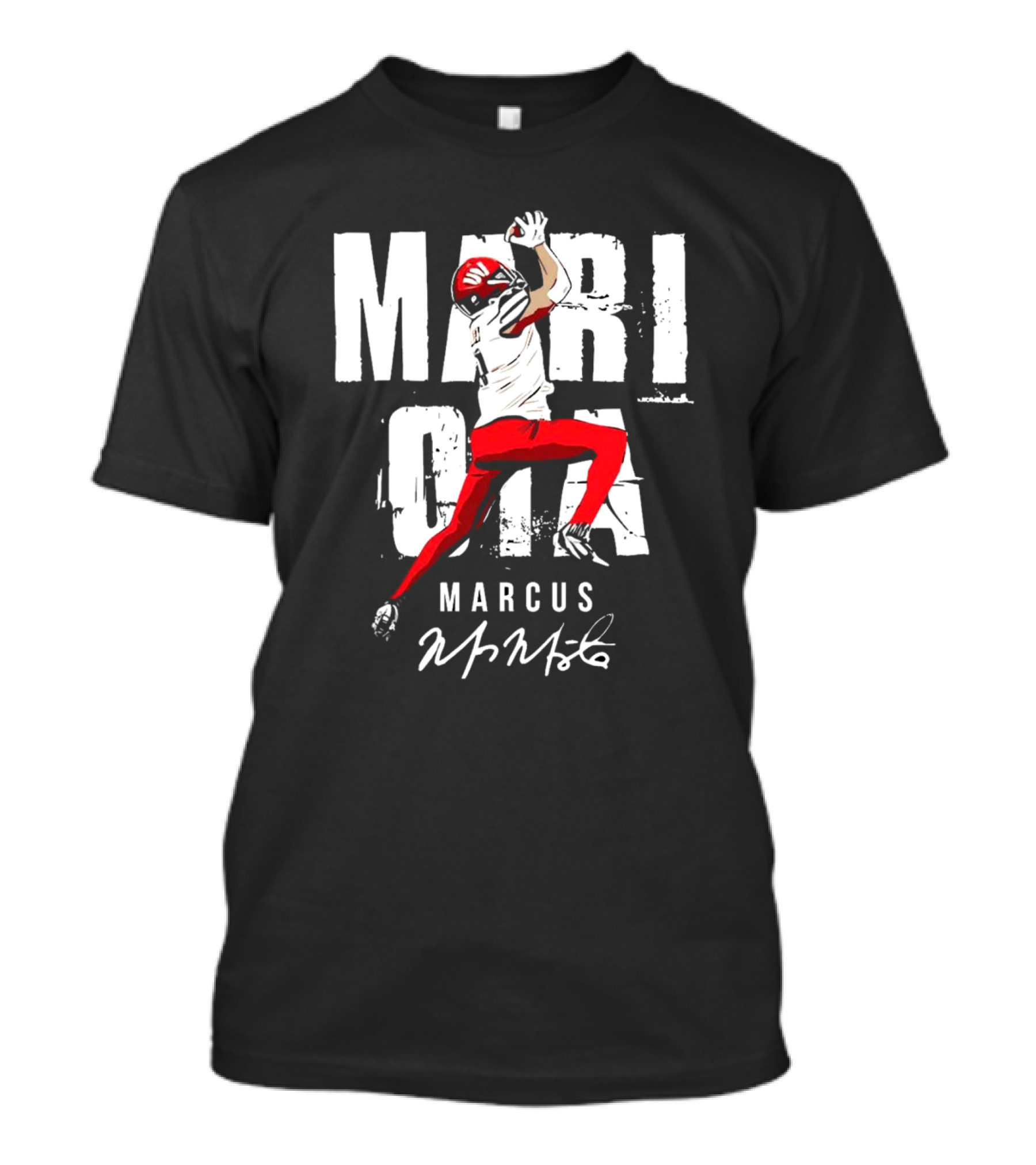 "Mari OIA Marcus Mariota Washington Commanders NFL Signature" T-Shirt