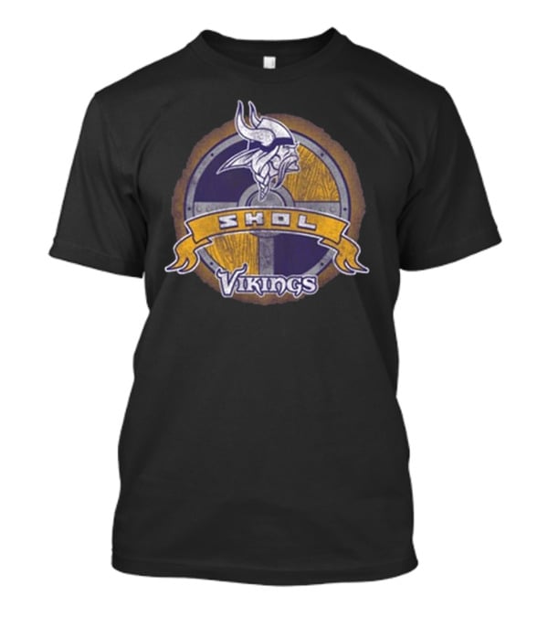 Minnesota Vikings Skol Shield Logo Vintage Emblem T-Shirt
