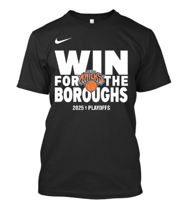 Nike New York Knicks Win For The Boroughs 2025 Playoffs T-Shirt