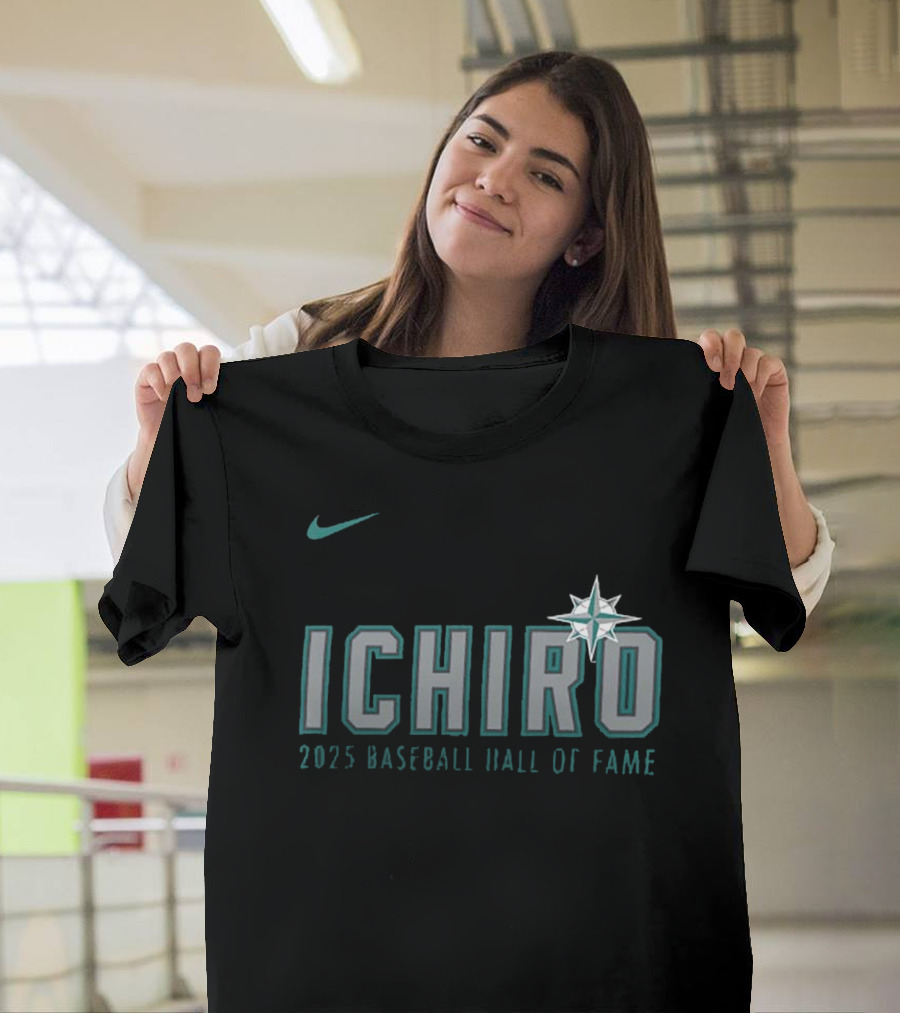 Nike Ichiro 2025 Baseball Hall of Fame Seattle Mariners T-Shirt