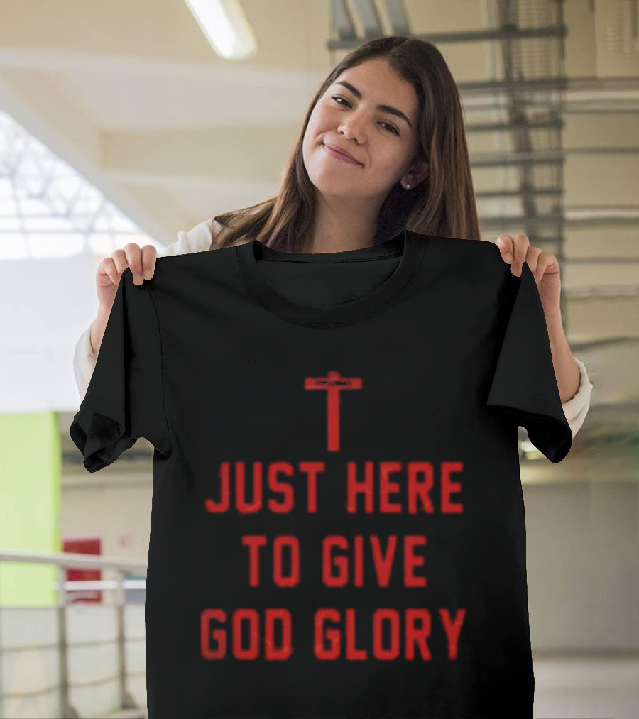 Ohio State Buckeyes Jesus Won Just Here To Give God Glory Cross T-Shirt