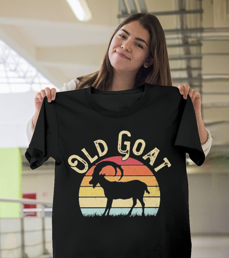 Old Goat Vintage Sunset Silhouette Retro Style T-Shirt