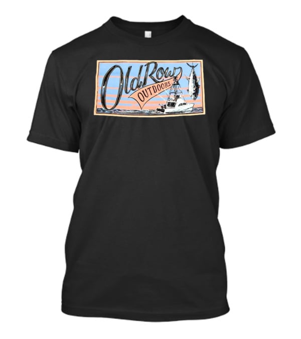 Old Row Outdoors Fishing Adventure With Boat And Catch T-Shirt