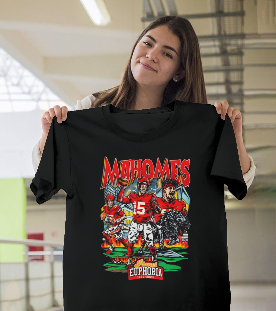 Mahomes Planet Euphoria 1950-2024 Kansas City Chiefs NFL T-Shirt