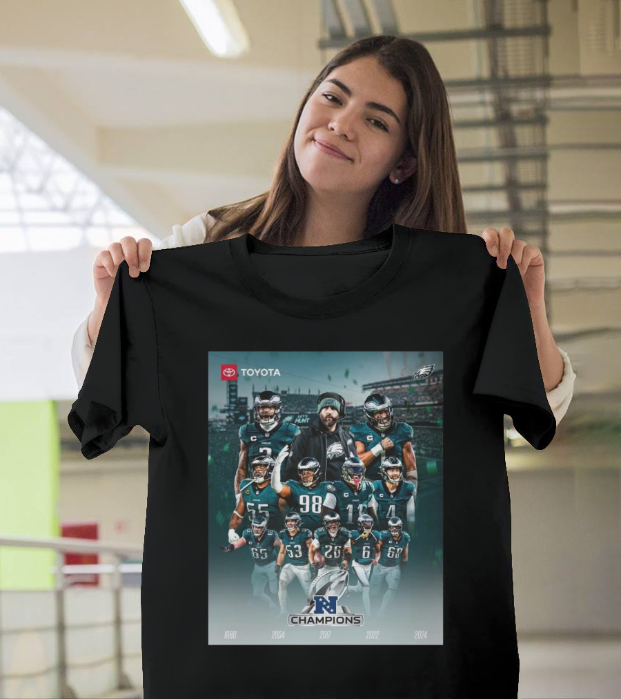 Philadelphia Eagles NFC Champions 1980 2004 2017 2022 2024 T-Shirt