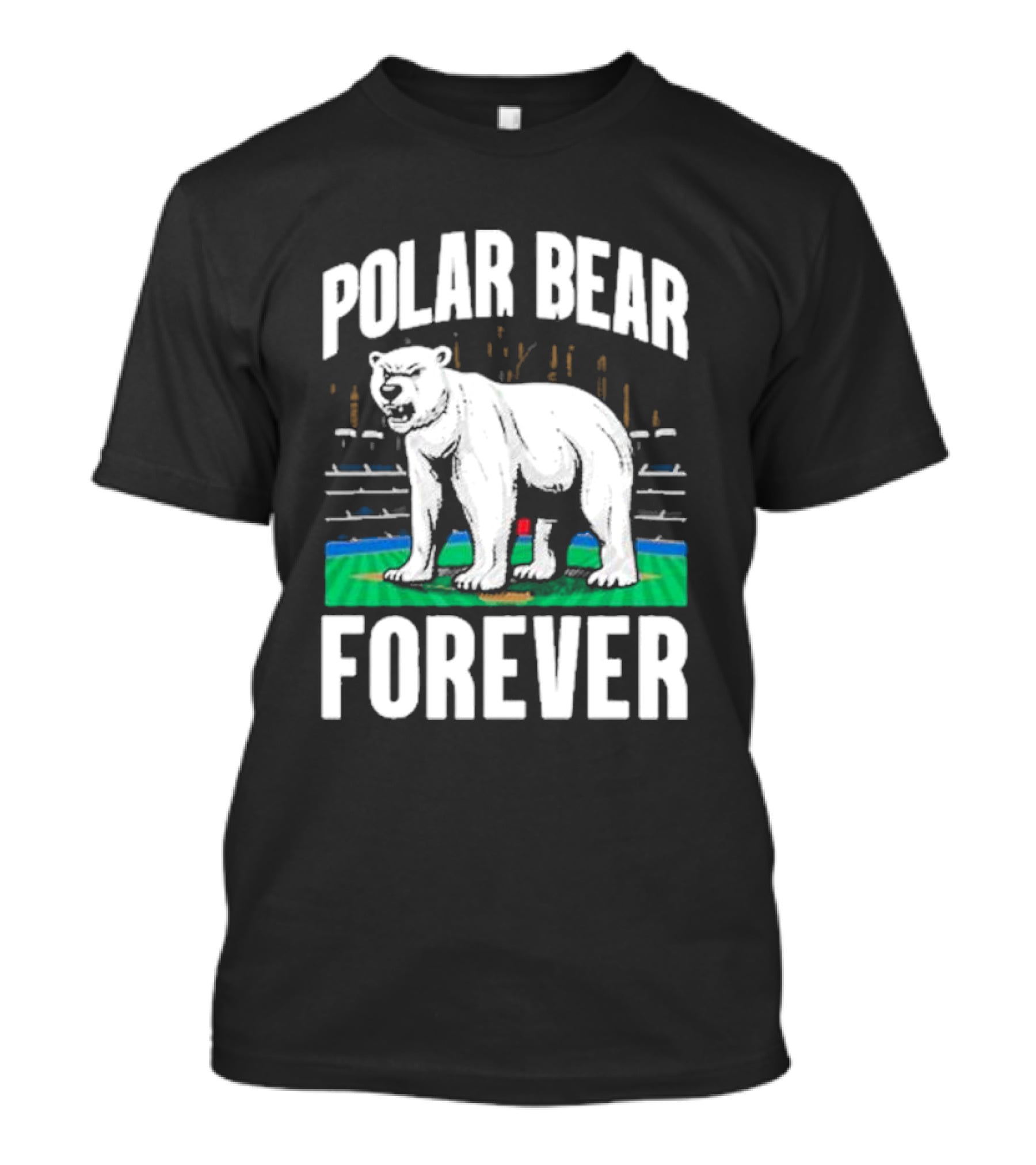 Polar Bear Forever Baseball Stadium Scene T-Shirt