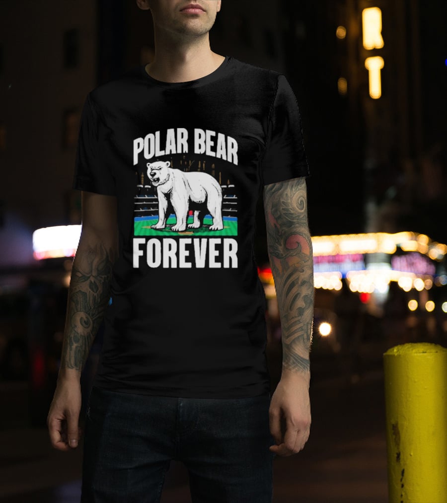 Polar Bear Forever Baseball Stadium Scene T-Shirt