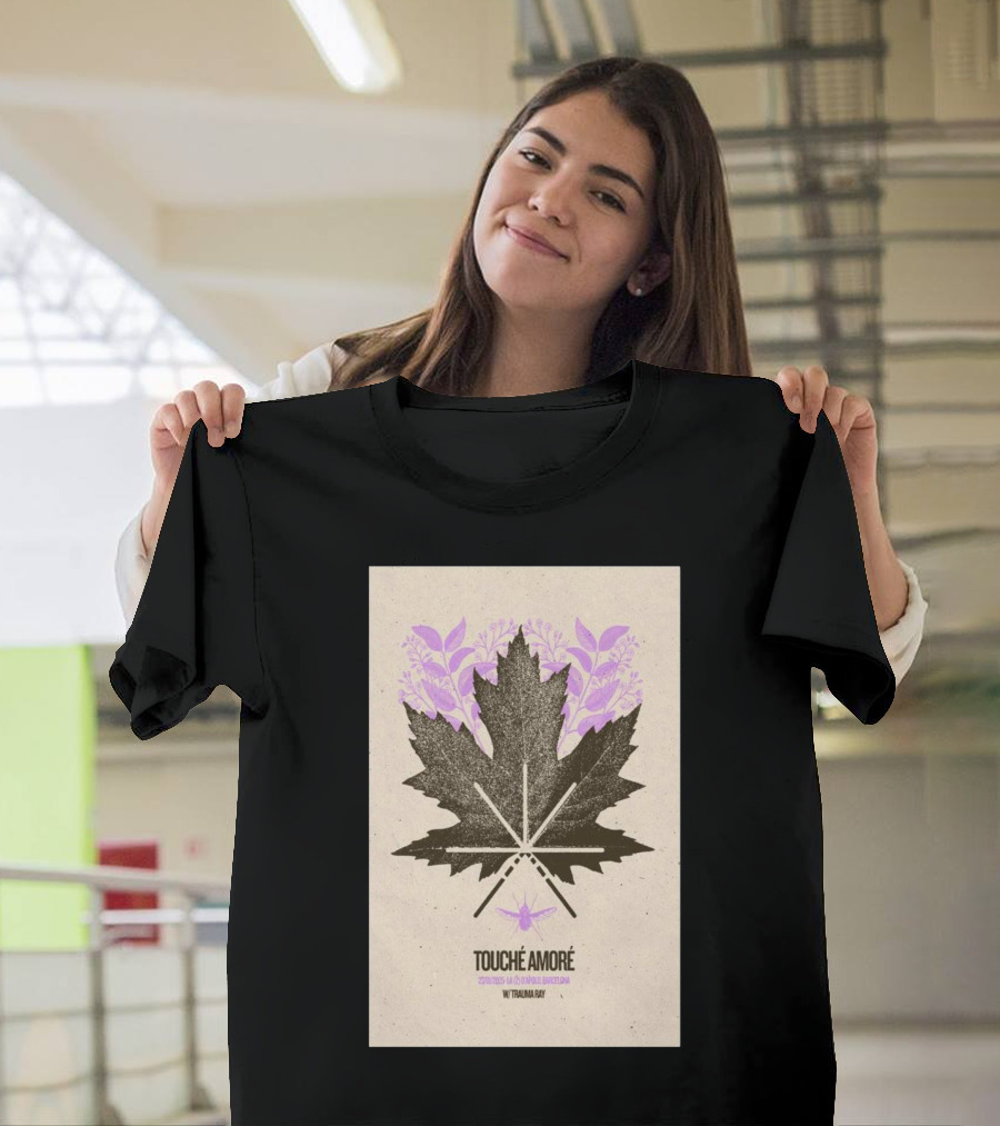 Touche Amore 23-01-2025 La 2 De Apolo Barcelona with Trauma Ray Floral Leaf Moth T-Shirt