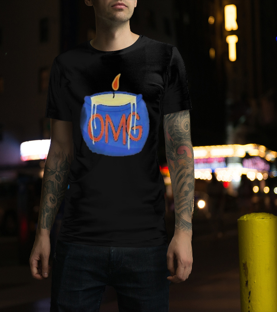 OMG Rally Candle Iconic Blue Wax Flame T-Shirt