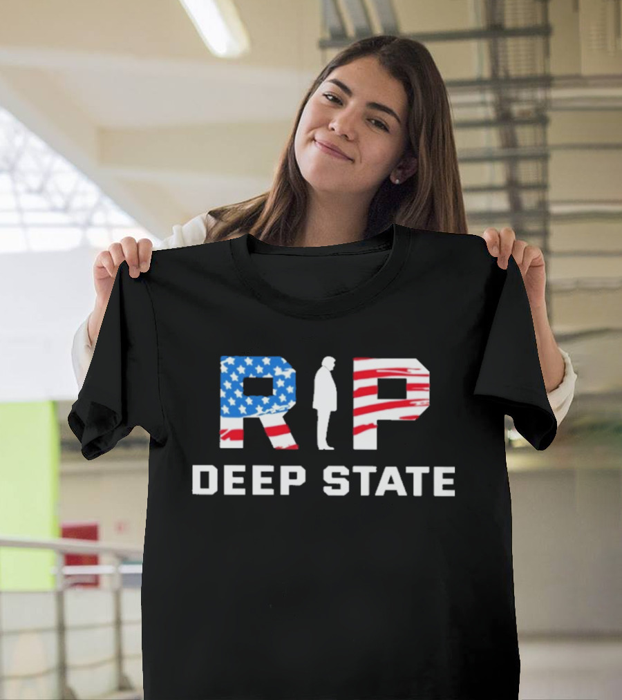 RIP Deep State American Flag Silhouette T-Shirt